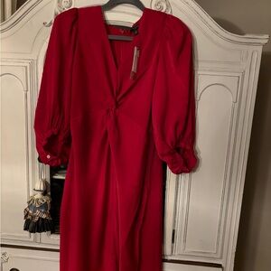 Banana Republic red dress nwt 10 petite med Christmas Holiday
